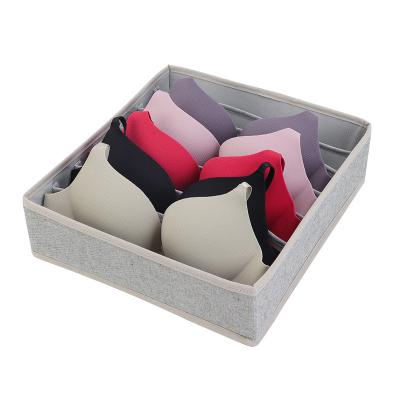 China Viable Wholesale High Quality Foldable Bra Cabinet Drawer Divider Underwear Drawer Organizer Boxes 7 Grids Cloth Bra Storage Box for sale