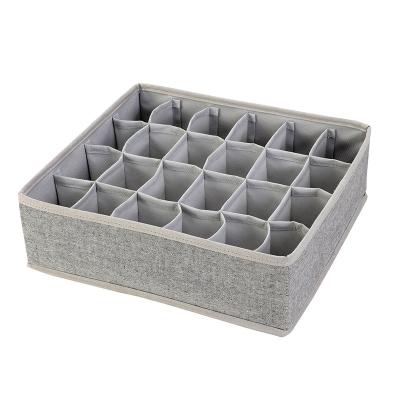 China Hot Selling Viable Amazon Closet Divider Box Underwear Storage 24 Grids Cells Sock Bra Wardrobe Drawer Organizer for sale