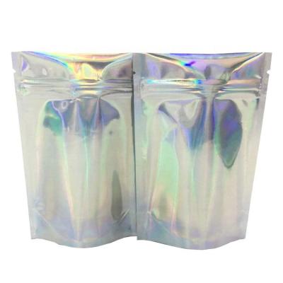 China Custom Holographic Moisture Proof Ziplock Aluminum Foil Mylar Pouch Stand Up Bag For Gifts Or Cosmetics for sale