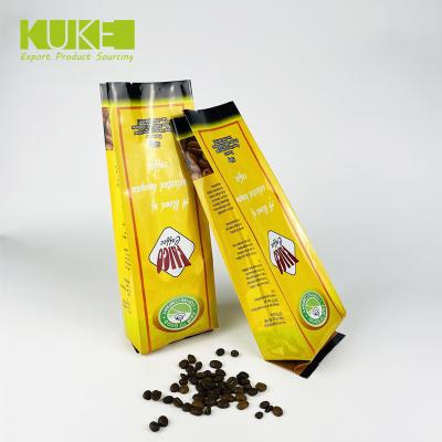 China Aluminum Foil Mylar Moisture Proof Plastic Coffee Beans Packaging Pouch Bag With Valve for sale