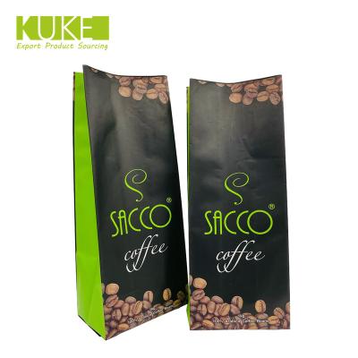 China Printed Side Foil Moisture Proof Tin Tie Coffee Bean Bags Bolsa Packing 500g 1kg Gusset Valve Pouch for sale