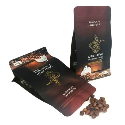 China Supplier High Quality Eco-friendly Aluminum Foil Flat Bottom Coffee Bags Packaging With Valve For Coffee Bean for sale