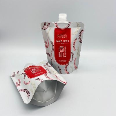 China Recyclable Custom Design Aluminum Foil Spout Pouch , Spout Face Mask Skin Care Packaging Bag for sale