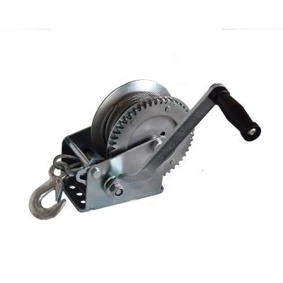 China ATV/UTV 1200LBS 1800LBS 2600LBS portable self locking hand winch with stainless steel rope for sale