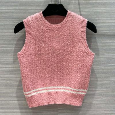 China High-end Candy Color Knitted Vest Girl Soft Summer Vacation Thin Short Top Women QUICK DRY for sale