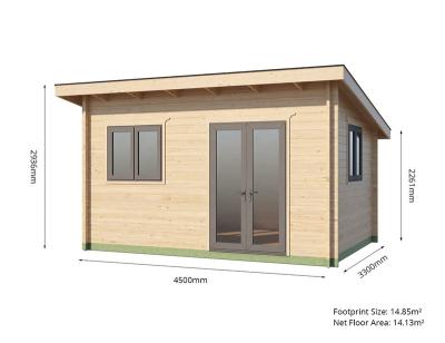 China Modern Solid 14.85m2/160sq.ft Pine Made Garden Cabin /garden Home Garden Office for sale