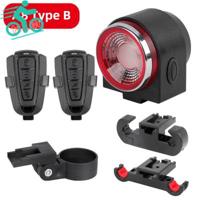 China HLM Rechargeable Rear Wireless Remote Control Recycling Anti-theft Burglar Alarm Bell HLM_L012 Bicycle Brake Light Bike Tail Lamp Tail Light for sale