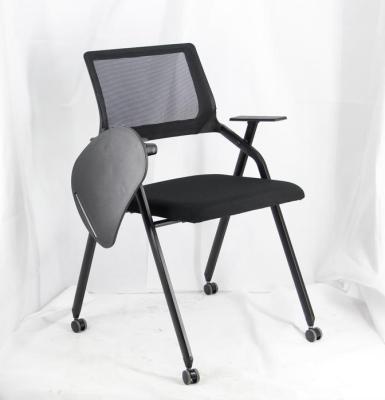 China Folding Mesh Office Chair Executive Meeting Room Chair Office Conference Staff Training Chair with Notepad for sale