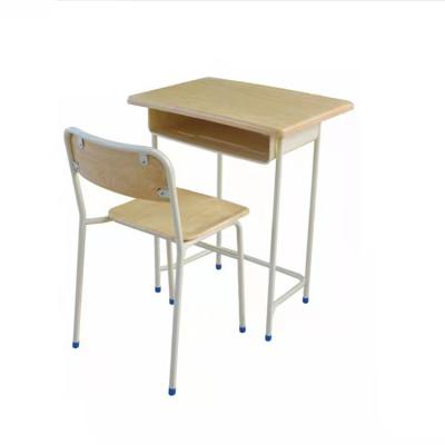 China Single Height Adjustable Classroom Furniture High School Classroom Student Desk And Chair Set for sale