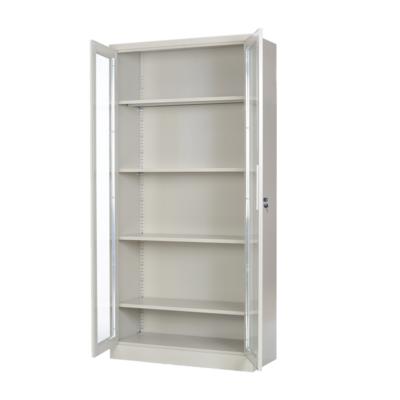 China (Height)Adjustable Office Furniture Metal Storage File Cabinets Steel Filing Cabinets With Swing Glass Doors for sale