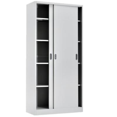 China (Other) Customized Adjustable Office Furniture File Cabinet 2 Door 5 Layer Metal Sliding Door Vertical Filing Cabinet for sale