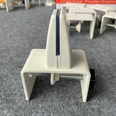 China Used for table cabinet office workstation aluminum alloy panel acrylic clamp corner bracket clip for sale