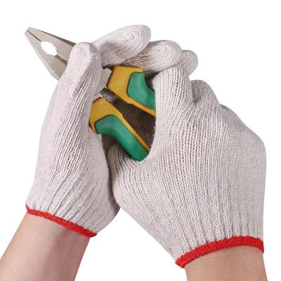 China Hand protection Thickened wear-resistant nylon anti slip industrial knitted gardening protective cotton gloves for sale