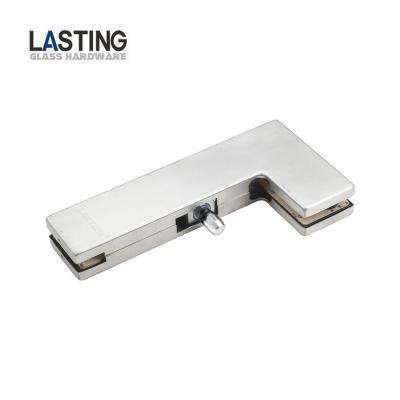 China Modern Durable 304 Stainless Steel L Shape Factory Price Patch Fitting Logo Top Patch Fitting Customized Tempered Glass Door for sale