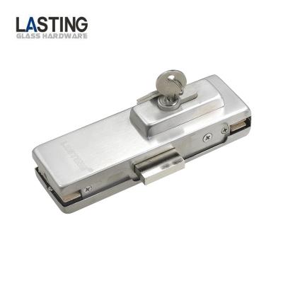 China Modern Durable Patch Fittings Manufacturers For Tempered Glass Door Stainless Steel Door Handle Lock 304 Patch Fitting for sale