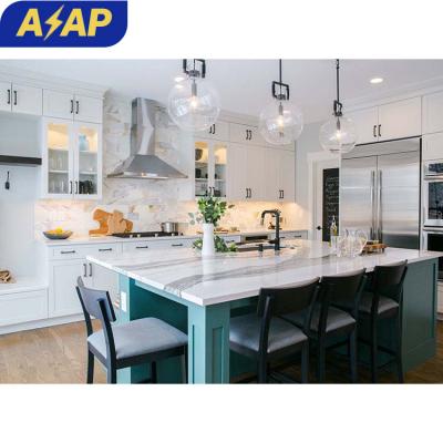 China Durable ASAP American Classic Design Custom Solid Wood White Shaker Style Modular Kitchen Cabinet for sale