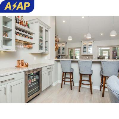 China Durable ASAP European custom vintage island design white shaker storage kitchen cabinets for sale