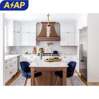 China Durable ASAP  Shaker Kitchen Cabinets Modern factory Luxury Classic Design Modular Solid Wood Paint for sale