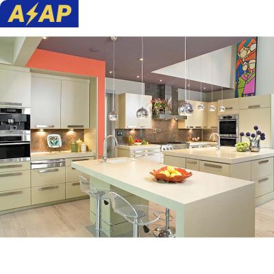 China Durable ASAP Luxury European Style Modern Plywood Wood Veneer Modern Customized Furniture Wood Oak Melamine Flat Pack Kitchen Cabinets for sale