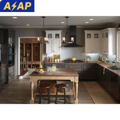 China Durable ASAP China Foshan Supplier Furniture Custom Modern Style Melamine Wooden Kitchen Cabinet for sale