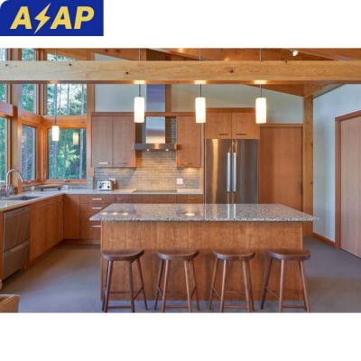 China Durable ASAP 2022 Full Solid Wood Wholesaler Doors outdoor kitchen island customized Kitchen Cabinet for sale