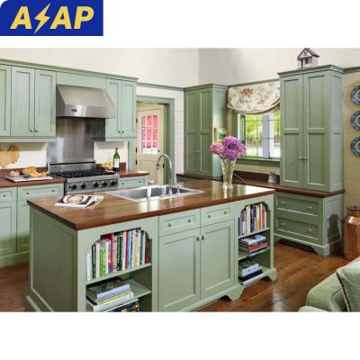 China Durable ASAP Economical Practical Canada Project Solid Wood Kitchen Cabinet Design for sale