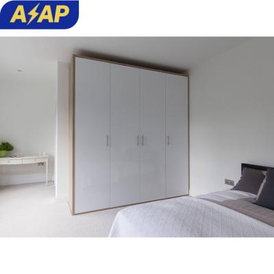 China Adjustable (other) ASAP Swing Hinged Door Wooden Designs Australia Standard Closet Hotel Bedroom Mirrored Wardrobe Royal Furniture Ready Made for sale