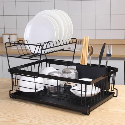 China Custom Sustainable Sink Dish Rack Rack & 2 Tier Kitchen Storage Dish Drying Rack for sale