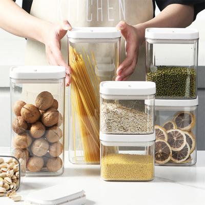 China Kitchen Stocked Storage Containers With Lids For Flour Sugar And Cereal Plastic Dry Food Canisters for sale