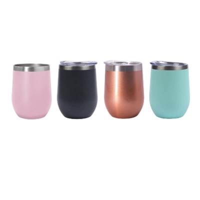 China New Design 12oz Stainless Steel Vacuum Stocked Insulated Wine Tumbler With Lid for sale