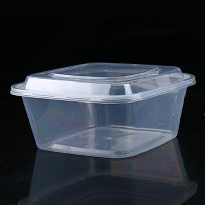 China 500ml Rectangular Single Use Microwavable Food Airtight Plastic Container for sale