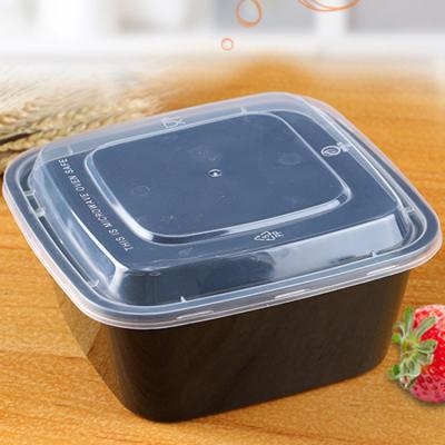 China Large Black Microwavable Food Jar Disposable Plastic Container for sale