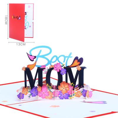 China Europe's Best MOM 3D Paper Greeting Card for Mother's Day Gift with Colorful Printing, Laser Engraving and 3D Pop Up Display for sale