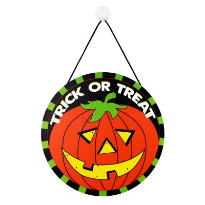 China Europe Halloween Crafts Hanging Decoration LED Wooden Light Sign Tags Board Lists Carnival Night Party Holiday Trick Or Treat for sale