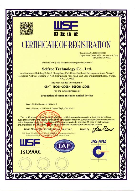 ISO9001 - Wuhan Seifree Technology Co., Ltd