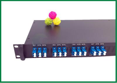 China Single Mode Filter Fiber Optic Splitter Customized 20/80 1U Rack Mount for sale