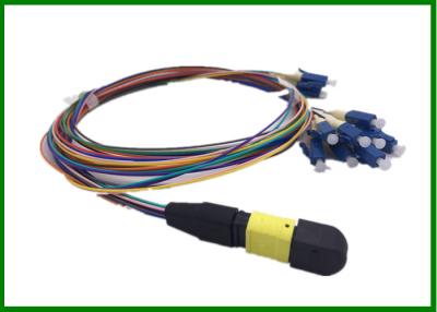 China SM Male MPO- LC connector Optical Patch Cord for Ribbon Fiber for sale