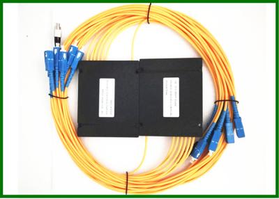 중국 플라스틱 상자에 있는 SC-FC Connetor를 가진 1310/1550nm 1*6 단일 모드 나무 섬유 연결기/쪼개는 도구 판매용