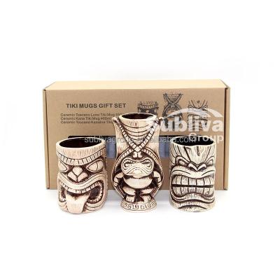 China Bar Tiki Mugs Gift Set for sale