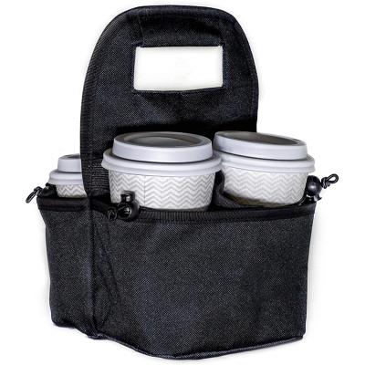 China Reusable Foldable Beverage Cart Tote Bag Coffee Cup Holder Beverage Carrier with Handle for sale