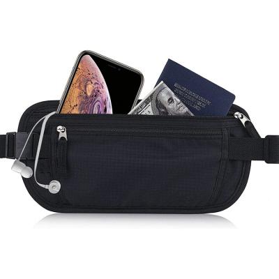 China Water Proof Fanny Pack Mobile Phone Waist Belt Bag Travel Wallet Passport Holder with RFID Blocking for sale