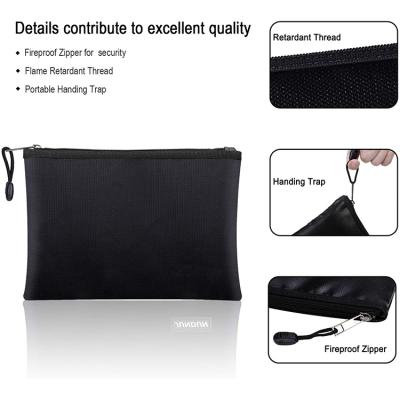 China Folding Fireproof Document Bag Money Safe Storage Pouch for sale