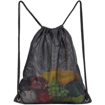 China Universal Heavy Duty Mesh Backpack With Drawstring Sport Storage Bag for sale