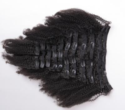 China Hot Afro Kinky Curly Virgin Braiding Curly Clip In Hair Extensions For Black Woman for sale