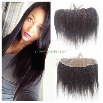 China Best Yaki Silk Low Straight Lace Closure 7A Frontal Closure, 13x4 Yaki Brazilian Light Lace for sale