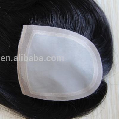 China Silky Straight Wave PU Hair Piece Topper Remy Thin Hair For Women for sale