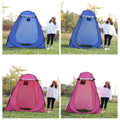 China Straight Tie Type Thick Silver-Coated OEM Polyester Camping Toilet Shower Tent Double Use Sound Privacy Wholesale Outdoor Outdoor Bath for sale