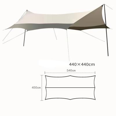 China Patio\Garden\Pu200 Retractable Sun Shade Tent Outdoor Waterproof Fabric 210T Polyester RV Screen Foldable Caravan Tent With Wind Rope for sale