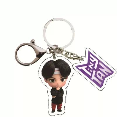 China Fashional Souvenir Gifts NO MOQ China Supplier BTS Key Chain High Quality Kpop Custom Plastic Key Chain Image BTS Key Chain for sale