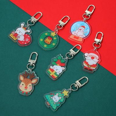 China Custom Christmas Key Chain Fashional Souvenir Gifts China Factory Christmas Key Chain Plastic Gift High Quality Custom Clear Key Chain Acrylic for sale